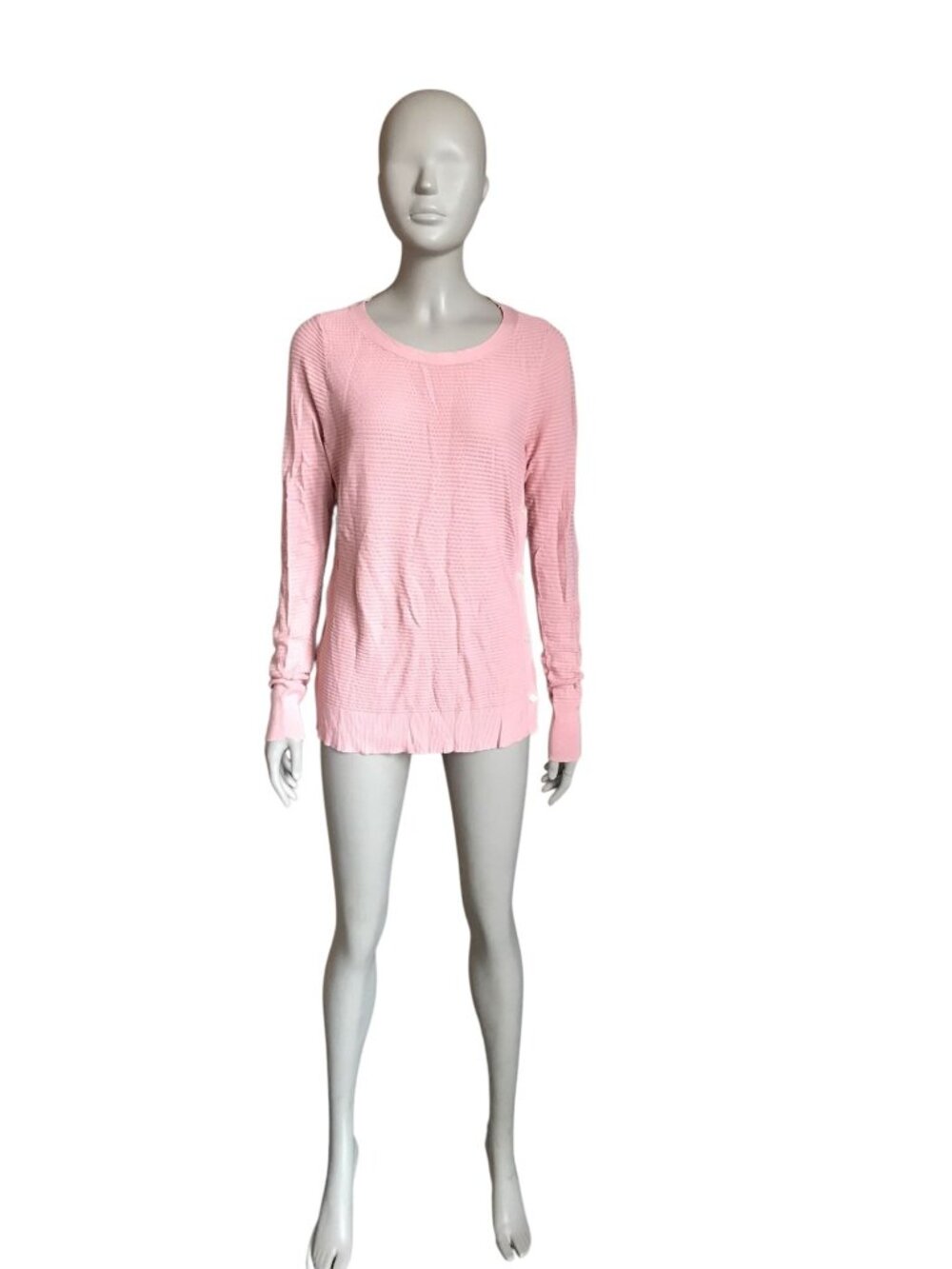 Loft Pink Eyelet Long Sleeve Top